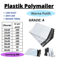 Plastik Polymailer Putih Uk 25x35 cm (100pcs), Plastik Packing Lem