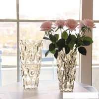 北歐輕奢水晶玻璃花瓶透明客廳酒店插花玫瑰百合鮮花裝飾花器擺件 雙十一全館距惠