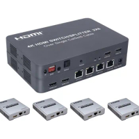 4K hdmi switch splitter 2x6 with extend 120m receiver