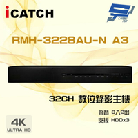 昌運監視器 ICATCH 可取 RMH-3228AU-N A3 32路 4K 警報16路 DVR 數位錄影主機【APP下單4%點數回饋】