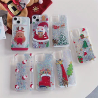 Christmas Santa Claus Phone Case For Huawei Nova 10 2 2i 3 3e 3i 7 4 4e 5 5i 5T 5Z 6 7 8 9 SE Pro Lite Quicksand Glitter Cover
