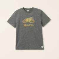 Roots女裝-加拿大日系列 加拿大國旗有機棉修身短袖T恤(灰色)-XL