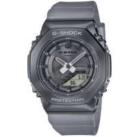 【CASIO 卡西歐】卡西歐G-SHOCK 數位雙顯金屬電子錶-古銅金(GM-S110PG-1A 台灣公司貨)