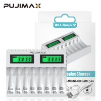 PUJIMAX New LED Display Smart Battery Charger For AA/AAA Ni-MH Rechargeable Batteries Independent Charging Battery Charger