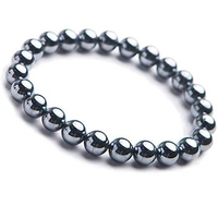 8mm Natural Terahertz Bracelet Jewelry For Women Lady Men Healing Gift Energy Crystal Beads Gemstone Stone Strands AAAAA