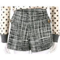 BOUTIQUE MOSCHINO 黑白格紋銅釦飾短褲