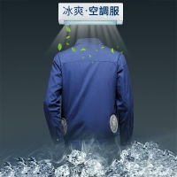夏季帶風扇空調上衣工作服 男夏季帶風扇空調服防中暑的衣服 耐磨工地工人夏季專用透氣降溫衣服降溫空調服可充電風扇衣服