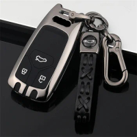 Car Key Case Cover Key Bag For Audi a1 a3 8v a4 b9 a5 a6 c7 q3 q5 q7 tt Holder Shell Auto Keychain Protect Set Accessories