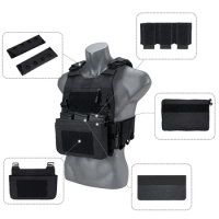 IDOGEAR Tactical FCSK 3.0EX Plate Carrier MOLLE Vest With inner Plates with DOPE Front Flap Pouch Shoulder Pads