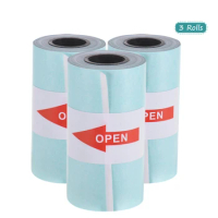 3 Rolls Printable Sticker Paper Roll Direct Thermal Paper Self-adhesive 57*30mm for PeriPage A6 Thermal Printer PAPERANG P1/P2