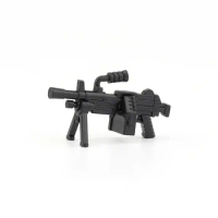 Military Weapons MOC M249 Heavy Machine Guns Soldiers Army Mini Toy Playmobil Swat Police Compatible Figures Toys for Children