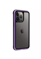 K-DOO K-Doo Ares Shockproof Case 3m Anti-broken PC+TPU Metal frame Clear Backplate for iPhone 13 Pro Max Purple