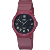 【CASIO 卡西歐】卡西歐薄型石英錶-紅(MQ-24UC-4B)
