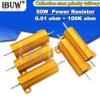 50W Aluminum Power Metal Shell Case Wirewound Resistor 0.01 ~ 100K 0.1 0.5 1 1.5 2 6 8 10 20 100 150 200 300 1K 10K ohm