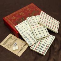Mini Mahjong Vintage Case Sets Professional Chinese Board Game Portable Travel Mahjong Leisure Game For Friend Family Xmas Gifts