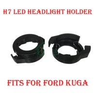 2PCS H7 LED Headlight Conversion Kit Bulb Holder Adapter Base Retainer Socket For Ford Kuga 2017 Halogen Upgraded Lamp Converter