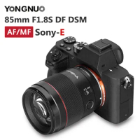 Yongnuo YN85mm F1.8S DF DSM E mount Lens AF MF Large Aperture Camera Lens 85mm F1.8 for Sony Cameras A9 A7RII A7II A6600 A6500