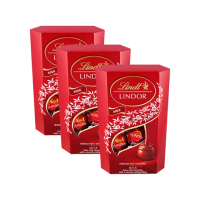 【Lindt 瑞士蓮】Lindor夾餡牛奶巧克力 200g(3入組 送禮首選)