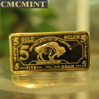 Hot new prodducts Metal Crafts Prices Gold bar 5 Gram 100Mil Gold Buffalo Bar C25