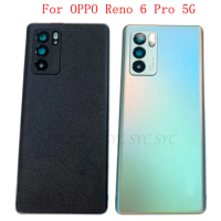Original Battery Cover Rear Door Case Housing For OPPO Reno 6 Pro 5G Back Cover with Camera Lens Logo Repair Parts