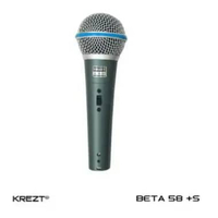 Mic Kabel Krezt Beta-58 +S ORIGINAL Wired Professional Dynamic Microphone 5236 / Koper + Switch Gara