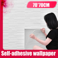 PE Foam Waterproof Wall Covering Self-adhesive Wallpaper 3D Wooden Wall Stickers Living Room Bedroom Home Decoration