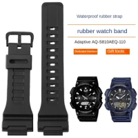 Silicone Watchband Substitute AQ-S810 AEQ-110 MCW-200H Series Convex Interface Rubber Watch Strap 24mm