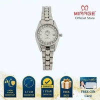 Mirage Jam Tangan Wanita Permata Analog RX 1580 L Silver Original Stainless Plat Putih