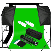 TaffSTUDIO Foto Studio Lighting Kit with Backdrop - LD-TZ11A  Paket Studio Live Tiktok Lampu Kamera 