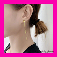 Anting Titanium Tusuk Jarum Panjang Jurai Rumbai ( Motif Kupu-kupu )