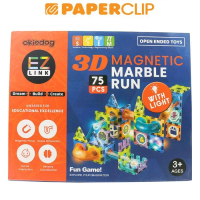 MURAH MERIAH!! MAINAN EDUKASI OKIEDOG EZLINK 3D MAGNETIC MARBLE RUN / 75PCS