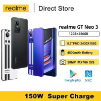 Global Rom realme GT Neo 3 5G Smartphones NFC Dimensity 8100 Octa Core 6.7" FHD+ 80/150W Super Charge 50MP Mobile Phone UI 3