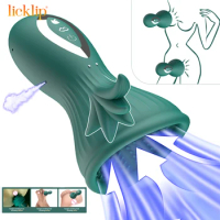 LICKLIP Clitoral Licking Nipples Vibrator Sucking Rotating Tongue Stimulator Vagina Oral Powerful Sex Toys For Women