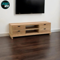 kirana rak meja buffet tv minimalis kayu solid mahoni / 120x25x40CM (RAK052)