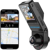 Dash Cam, 360° Dash Cam Front and Rear Inside, 4K/2.5K UHD Dash Camera for Cars, Night Vision, Built-in 5G WiFi &amp; GPS
