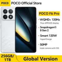 NEW 5G POCO F6 Pro Global Version Smartphone 256GB 512GB 1TB Snapdragon® 8 Gen 2 120W HyperCharge WQ