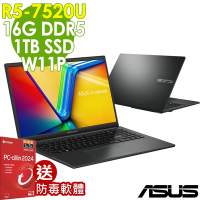 ASUS華碩 Vivobook GO 15 OLED E1504FA-0081K7520U (R5-7520U/16GB/1TB SSD/W11升級W11P/15FHD)