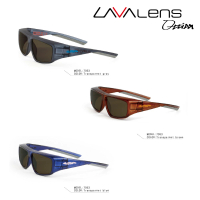 LAVALens 外掛框/超輕量/防風吹-黑色素偏光太陽眼鏡(7053-包覆式黑色素寶麗來眼鏡)