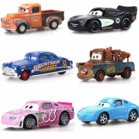 Disney Pixar Cars Metal Diecast Golden Young Ivan Lightning McQueen Tow  Mater Dr. Damage Arvy Big Wheel Foot Car Model Toy Gift