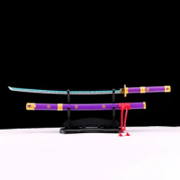 [VIP] 102cm Cosplay One piece zoro new sword enma sword weapon Katana Samurai Purple Wooden wood Sword model Anime Costume party