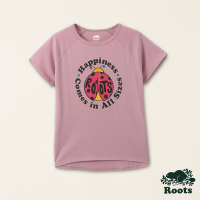 Roots女裝-擁抱真我系列 動物圖案有機棉短袖T恤-蘭花粉