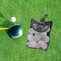 Golf Ball Bag Golf Ball Organizer Black Mesh Bag Golf Ball Storage Bag for Gym Sports Golf Tees Baseball Balls Tennis Balls