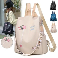 Waterproof Oxford Embroidery Women Backpack Fashion Anti-theft Large Capacity Female Travel Casual Backpacks School Laptop Bag