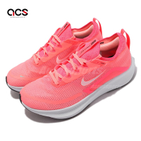 Nike 慢跑鞋 Zoom Fly 4 運動 女鞋 React科技 氣墊 避震包覆 路跑健身 粉 白 CT2401600