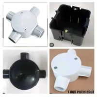 T Dus Putih Hitam Cabang Jalur Listrik Kotak Hitam