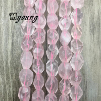 Rose Crystal Quartz Faceted Beads,pINK Crystal Nugget Beads,Gem Stone Drilled Beads For DIY Jewelry MY1566