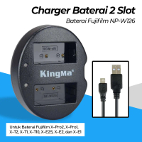 Permata Mall- KingMa Charger Baterai Kamera Dual Slot USB Type C for Fujifilm NP-W12 - BM015-W126
