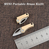 Brass Magnetic Attraction MINI Folding Knife Portable Unboxing Small Blade Keychain CS GO Hanging Outdoor Camping EDC Knife
