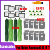 For iRobot Roomba i3 i3+ i4 i6 i6+ i7 i7+ i8 i8+ E5 E6 E7 Robot Vacuum Accessories Main Side Brush Hepa Filter Dust Bags Parts