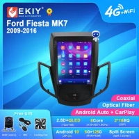 EKEY TT7 For Ford Fiesta MK7 2009-2016 For Tesla Style Screen Car Radio Multimedia Video Player Navigation GPS Android 10.0 DVD